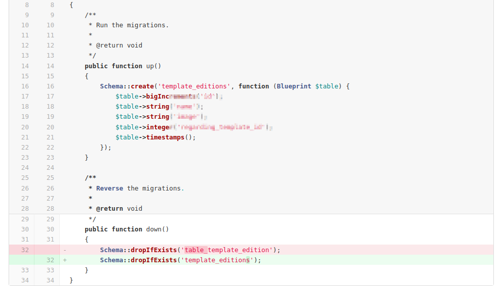 freelancer laravel migration issues